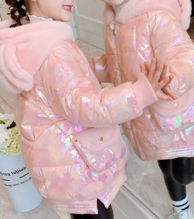 Moderna dječja zimska jakna s kapuljačom za djevojčice