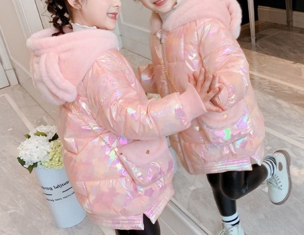 Moderna dječja zimska jakna s kapuljačom za djevojčice