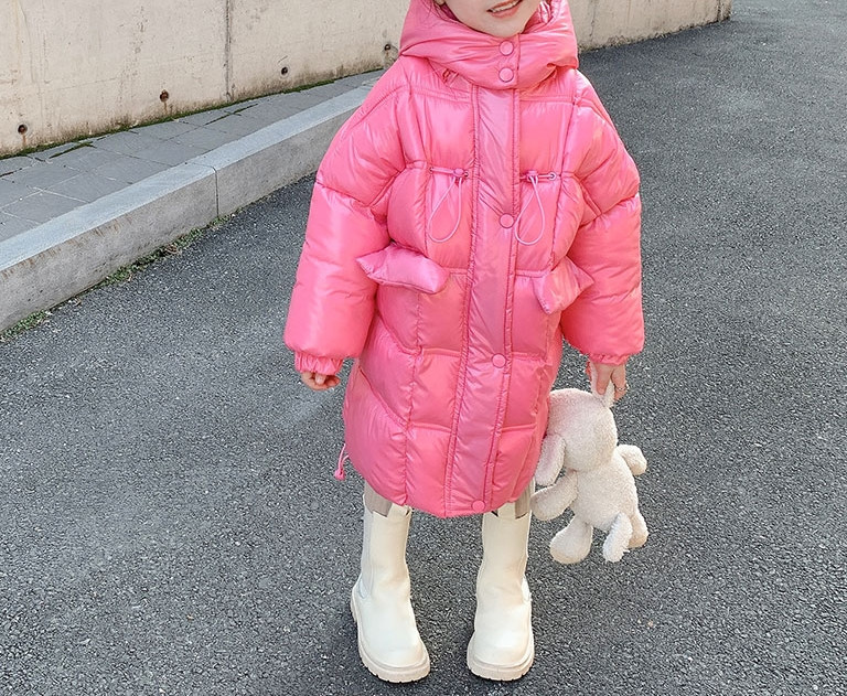 Dječja dnevna duga zimska jakna u tri boje za djevojčice