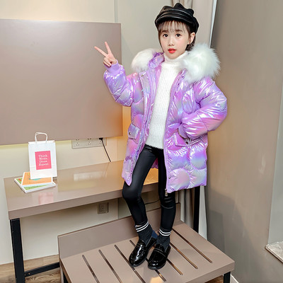 Dječja zimska jakna srednje dužine s donjim ovratnikom