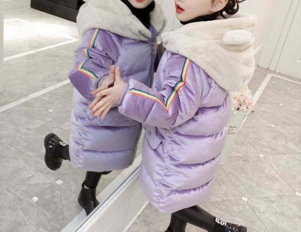 Zimska ležerna podstavljena jakna pogodna za djevojčice