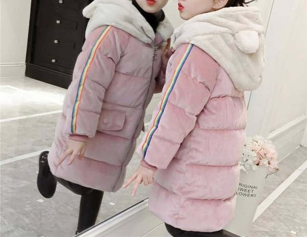 Zimska ležerna podstavljena jakna pogodna za djevojčice