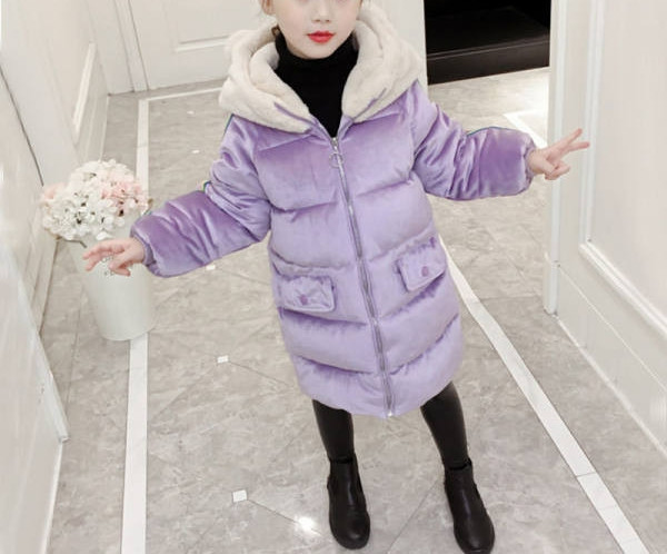 Zimska ležerna podstavljena jakna pogodna za djevojčice