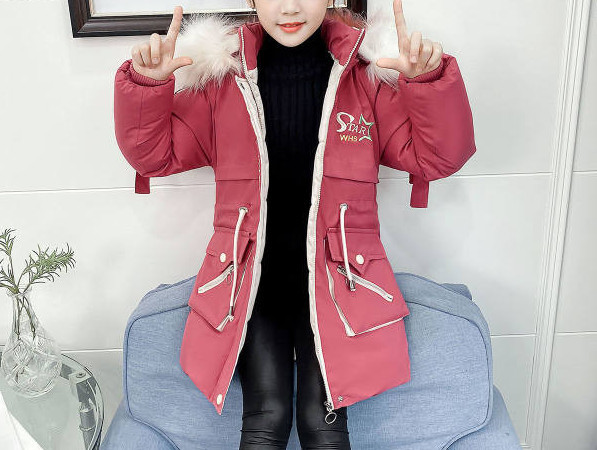 Novi model zimske dječje jakne sa kapuljačom i natpisom za djevojčice