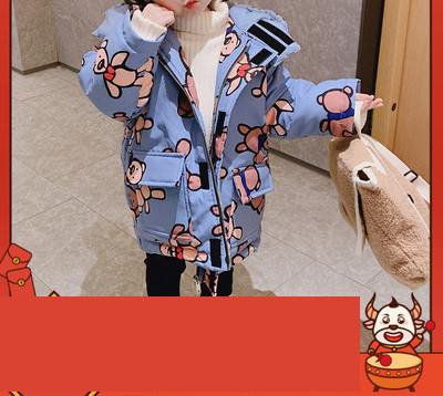 Jauna modeļa bērnu jaka ar kapuci meitenēm zilā un baltā krāsā