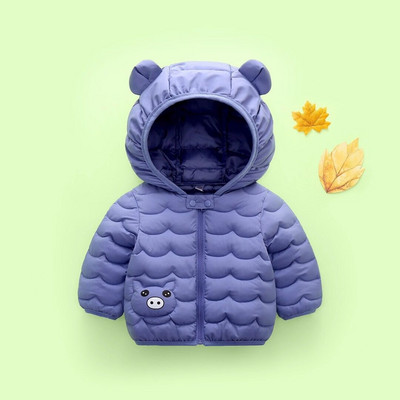 Jednobojna dječja jakna za djevojčice i dječake sa 3D elementom