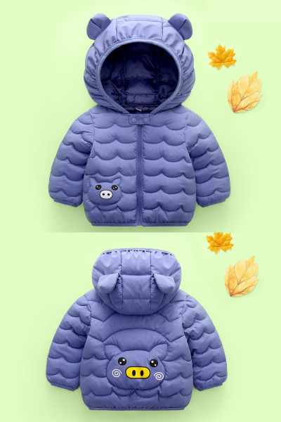 Jednobojna dječja jakna za djevojčice i dječake sa 3D elementom