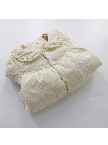 Languotas vaikiškas švarkas su garbanomis ant apykaklės ir sagų