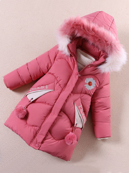 Dnevna dječja jakna s kapuljačom i vezom za djevojčice