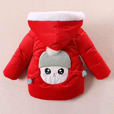 Naujo modelio vaikiška žieminė striukė su 3D elementu ir pūkai mergaitėms