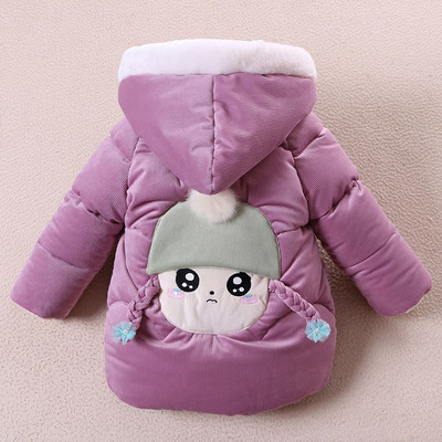 Naujo modelio vaikiška žieminė striukė su 3D elementu ir pūkai mergaitėms