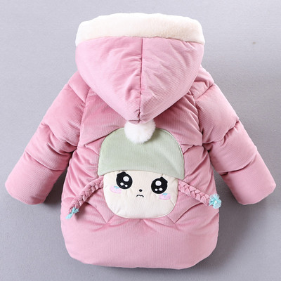 Naujo modelio vaikiška žieminė striukė su 3D elementu ir pūkai mergaitėms