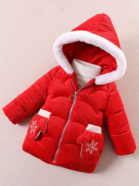 Naujo modelio vaikiška žieminė striukė su 3D elementu ir pūkai mergaitėms