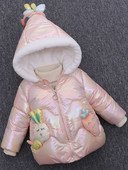 Moderna dječja zimska jakna s kapuljačom i 3D elementom za djevojčice