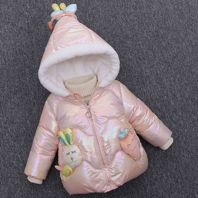 Moderna dječja zimska jakna s kapuljačom i 3D elementom za djevojčice