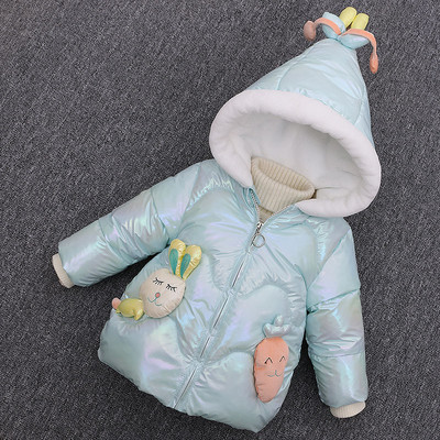 Moderna dječja zimska jakna s kapuljačom i 3D elementom za djevojčice