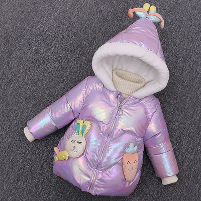 Moderna dječja zimska jakna s kapuljačom i 3D elementom za djevojčice