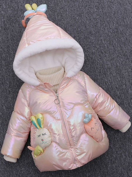 Moderna dječja zimska jakna s kapuljačom i 3D elementom za djevojčice