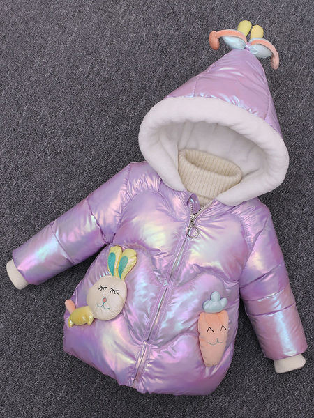 Moderna dječja zimska jakna s kapuljačom i 3D elementom za djevojčice