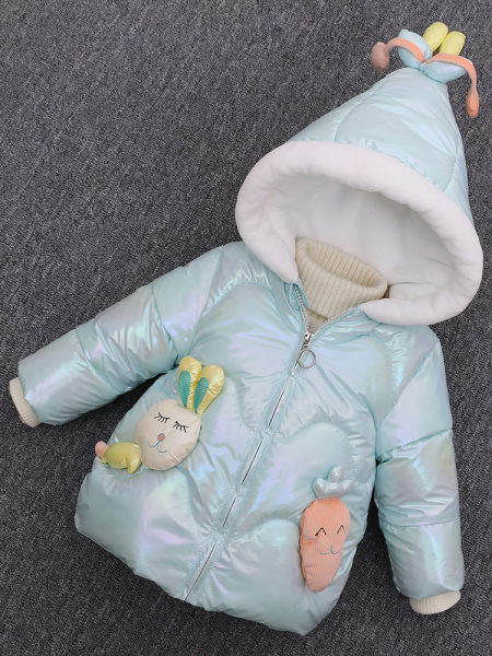 Moderna dječja zimska jakna s kapuljačom i 3D elementom za djevojčice