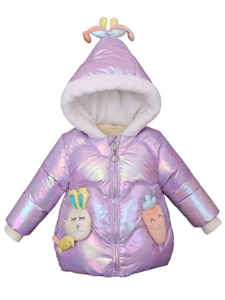 Moderna dječja zimska jakna s kapuljačom i 3D elementom za djevojčice