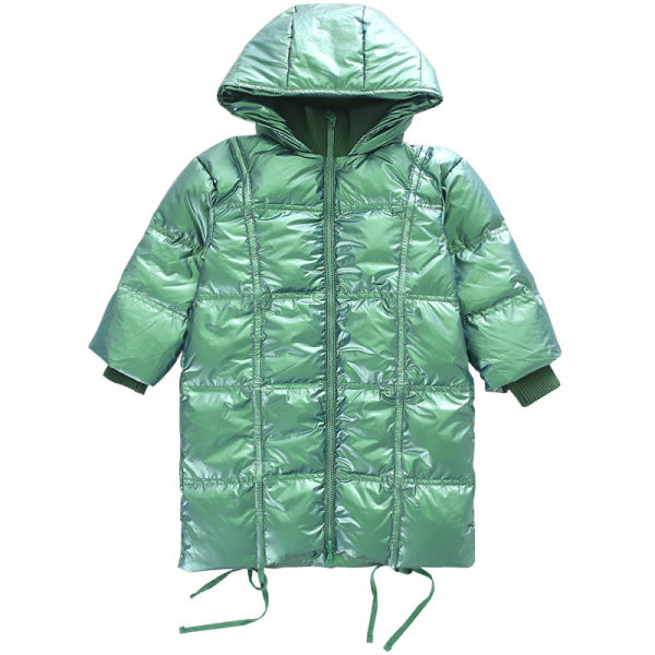 Moderna duga jakna za djevojčice s patentnim zatvaračem i kapuljačom