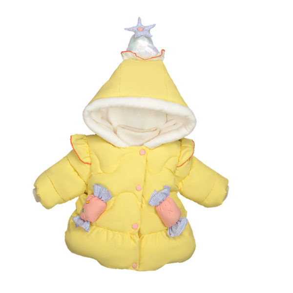 Dječja jakna sa 3D elementom i kapuljačom u dvije boje za djevojčice