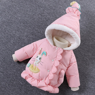 Ležerna dječja jakna za djevojčice sa kapuljačom i 3D elementom u više boja