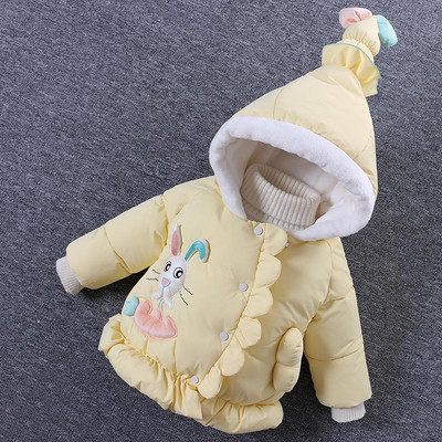 Ležerna dječja jakna za djevojčice sa kapuljačom i 3D elementom u više boja