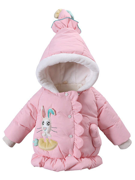 Ležerna dječja jakna za djevojčice sa kapuljačom i 3D elementom u više boja