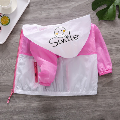 Proljetna dječja jakna za djevojčice s kapuljačom i vezom