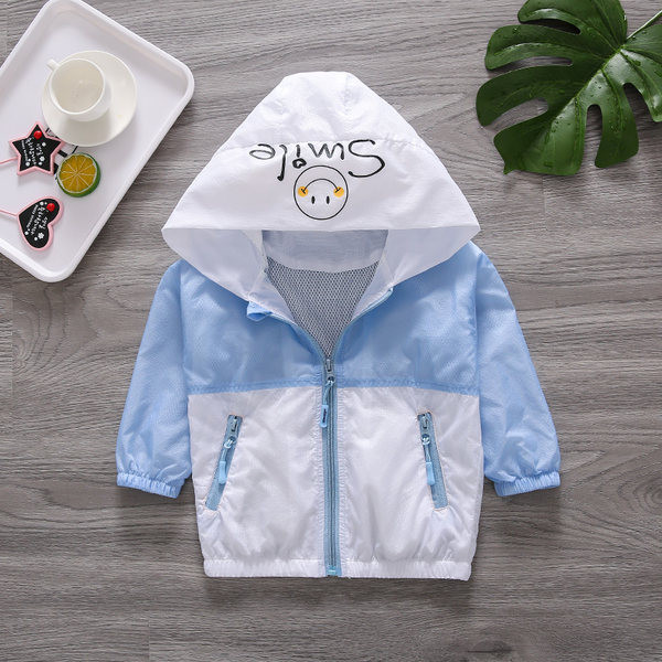 Proljetna dječja jakna za djevojčice s kapuljačom i vezom