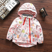 Moderna dječja jakna u boji s kapuljačom i patentnim zatvaračem za djevojčice