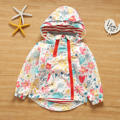 Moderna dječja jakna u boji s kapuljačom i patentnim zatvaračem za djevojčice