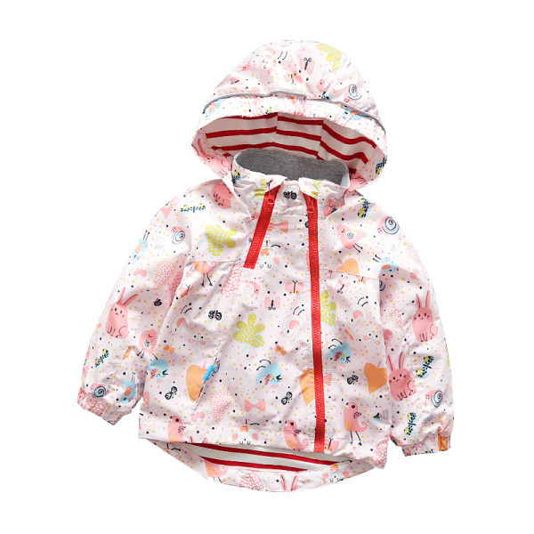Moderna dječja jakna u boji s kapuljačom i patentnim zatvaračem za djevojčice
