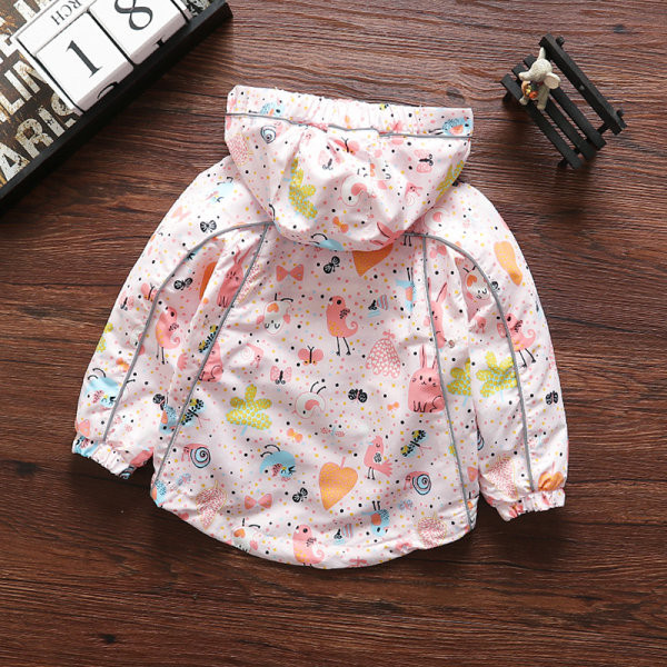 Moderna dječja jakna u boji s kapuljačom i patentnim zatvaračem za djevojčice