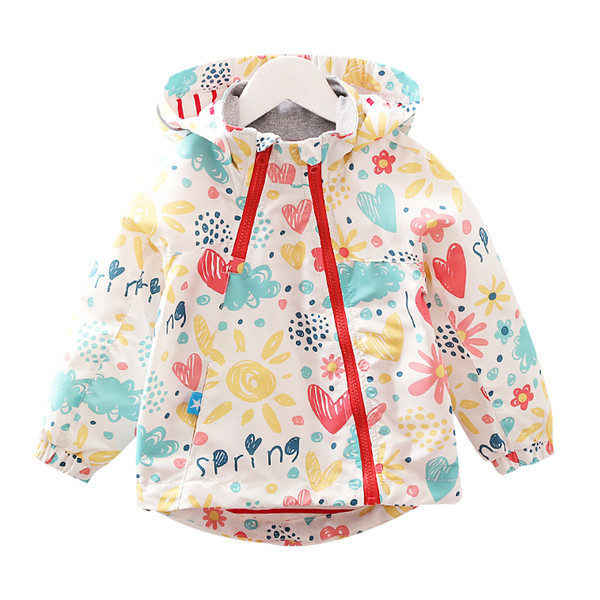 Ležerna dječja jakna s kapuljačom za djevojčice