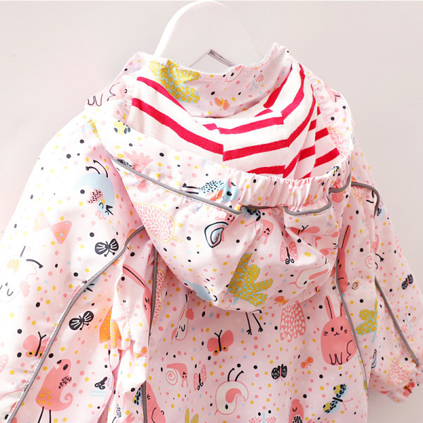 Ležerna dječja jakna s kapuljačom za djevojčice