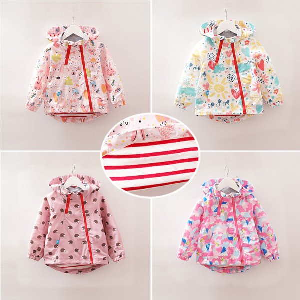 Ležerna dječja jakna s kapuljačom za djevojčice