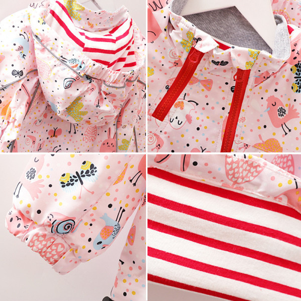 Ležerna dječja jakna s kapuljačom za djevojčice