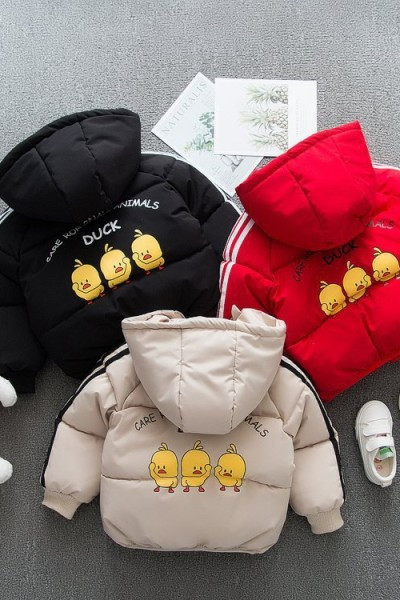 Dječja jakna s aplikacijom i kapuljačom za djevojčice