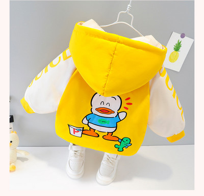 Vaikiška striukė su gobtuvu ir kelių spalvų spalvota aplikacija