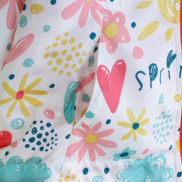 Vaikiška asimetriška striukė mergaitėms su gobtuvu