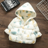 Dječja casual jakna s kapuljačom i šarenim uzorkom u dvije boje