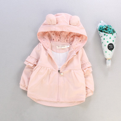 Moderna dječja jakna za djevojčice s kapuljačom i 3D elementom u tri boje