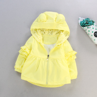 Moderna dječja jakna za djevojčice s kapuljačom i 3D elementom u tri boje