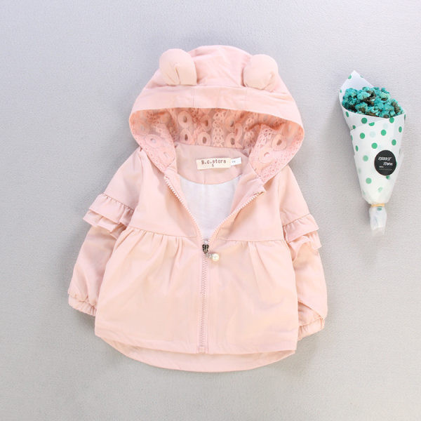 Moderna dječja jakna za djevojčice s kapuljačom i 3D elementom u tri boje