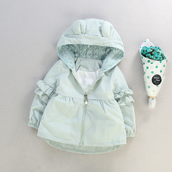 Moderna dječja jakna za djevojčice s kapuljačom i 3D elementom u tri boje