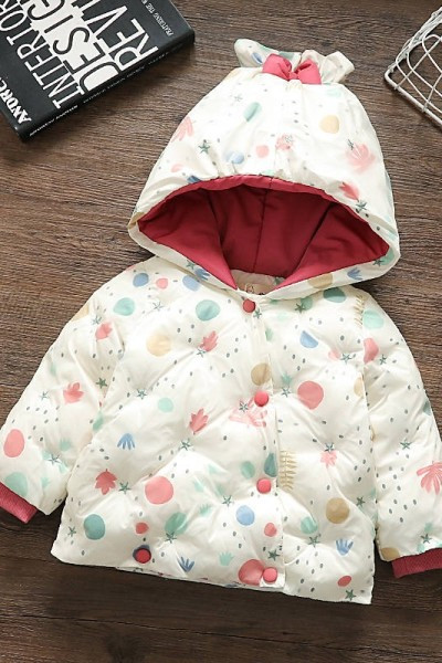 Dječja jakna s trakom i kapuljačom u dvije boje