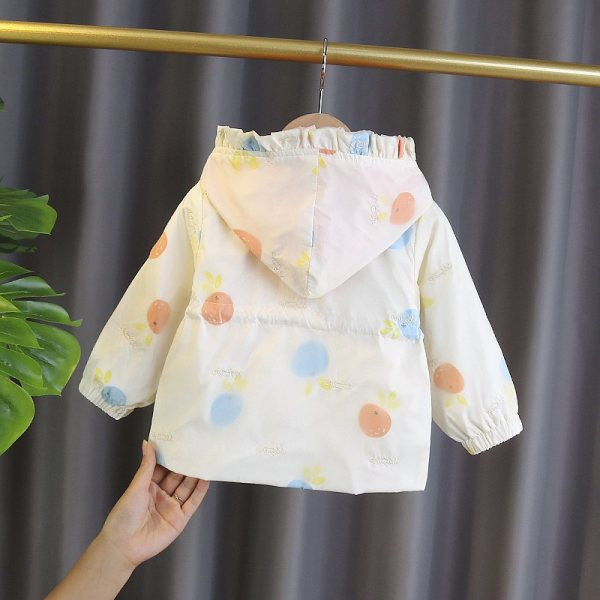 Dječja proljetna jakna za djevojčice s kapuljačom